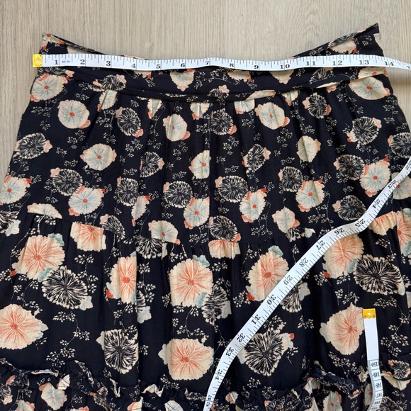 ULLA JOHNSON Floral Black Noir and Peach Tulia Long Women's Skirt Size 6 - Picture 13 of 13